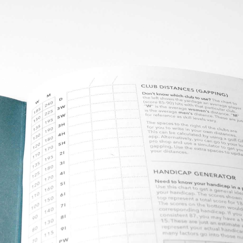 Write down your club gapping, or use the chart to reference the average male and female distances.