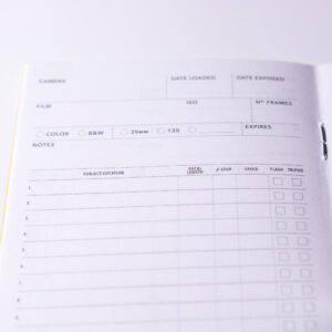 Film Log Notebook Camera and Film Details