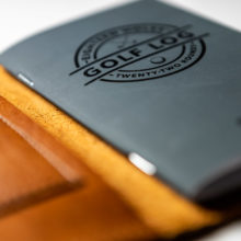 Golf log pocket notebook fits perfectly in our leather cover